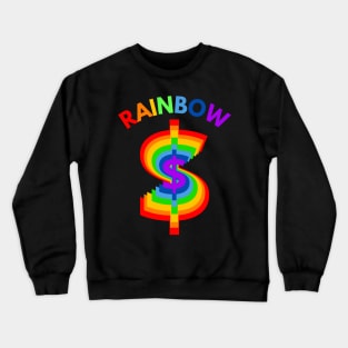 USD Dollar in Rainbow Colors Crewneck Sweatshirt